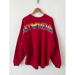 Disney Parks Cast Member Pride Spirit Jersey Rainbow Mickey Mouse Red Adult